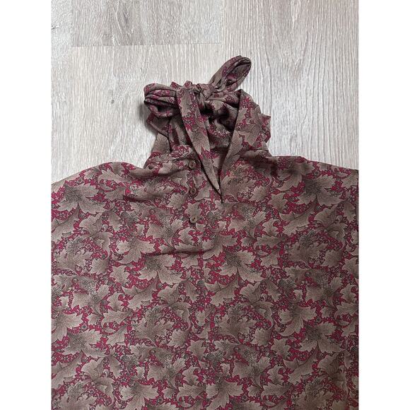 Vintage Pendleton|Country Sophisticates|LS Blouse|Floral|Red/Tan|SZ 8 - Picture 5 of 9